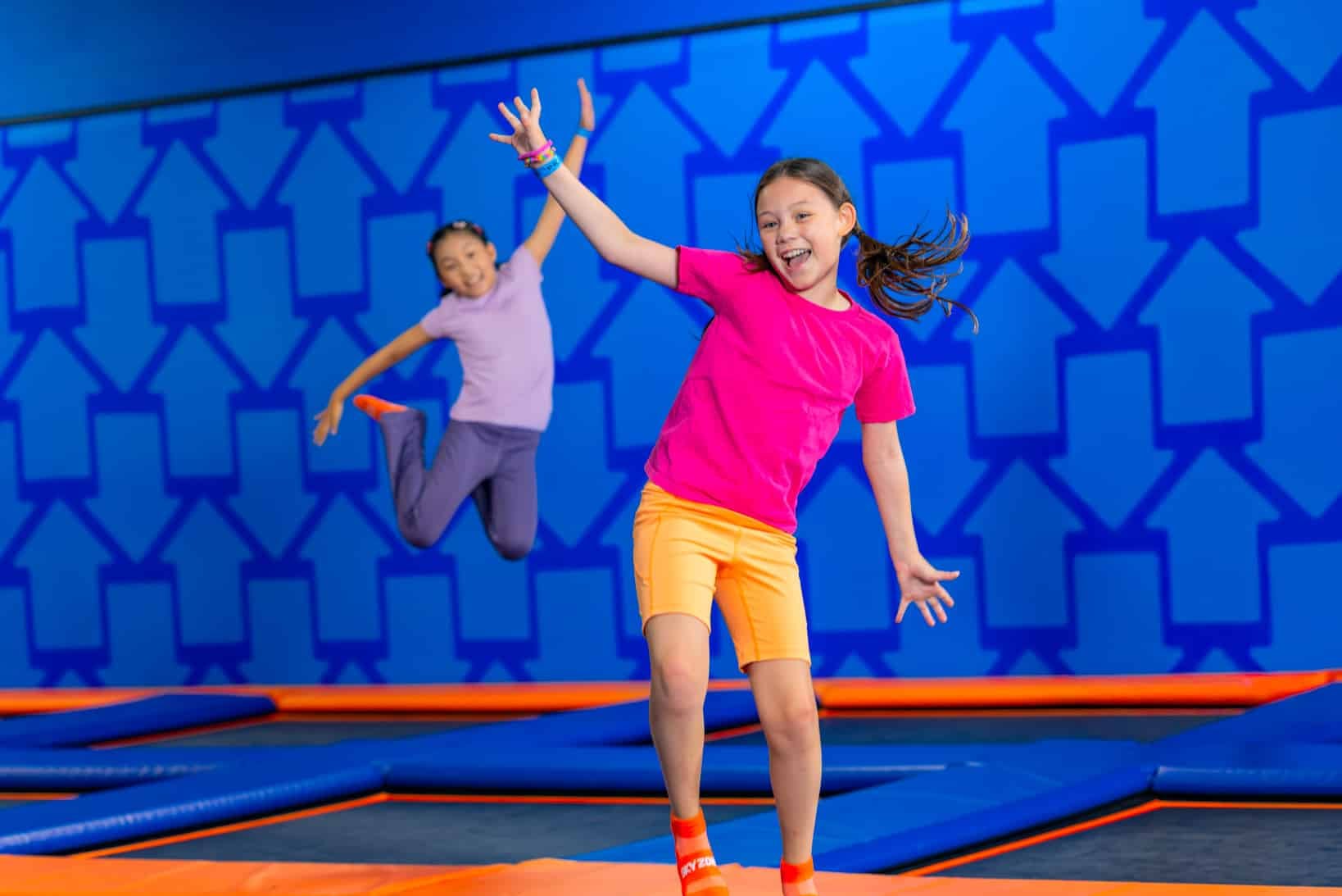 Kids enjoying a rainy day at Sky Zone Trampoline Park