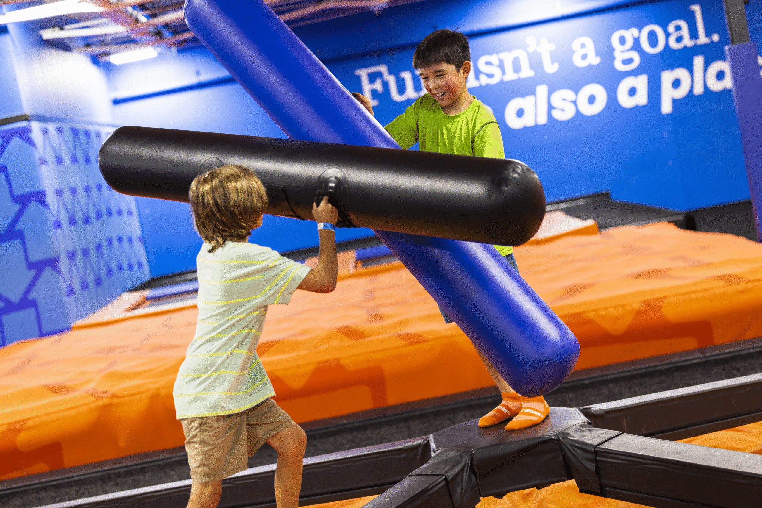An indoor activity for kids at Sky Zone